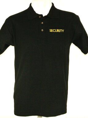 SECURITY Guard Law Enforcement Uniform Polo Shirt Black Size S Small